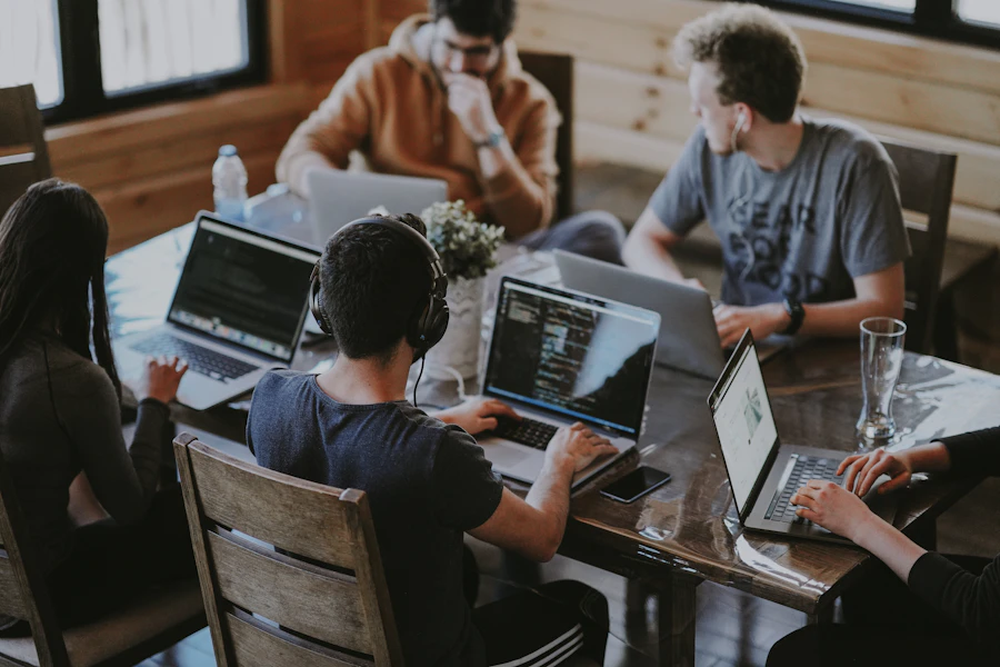 Team working with AI tools