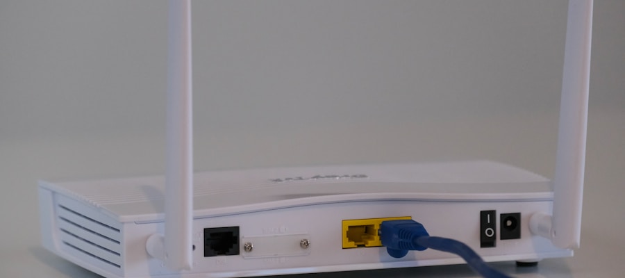 Puerto USB en la parte trasera de un router doméstico moderno